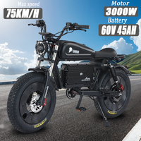 Electric Bicycle new pattern HIMOTO 3000W High Power Motor 60v45ahbattery Electric Bike adult mountain off-road ThickTire E-bike