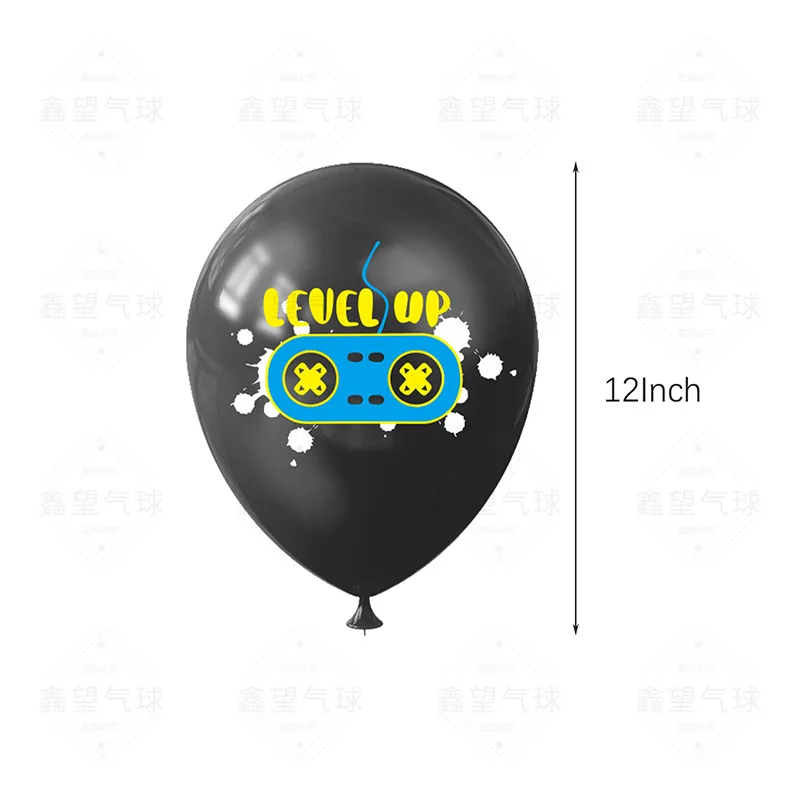 Black White Play Game Theme Balloons Video Game Controller Latex Ballon Happy Birthday Party Kid Boy Shower Gamer Level Up Balon