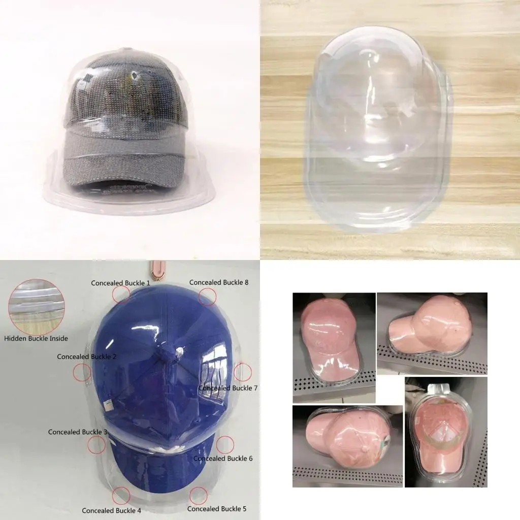 

P9FE Double-layer Material Holder Transparent Baseball Display Box Dust-proof Hat Storage Plastic Protector