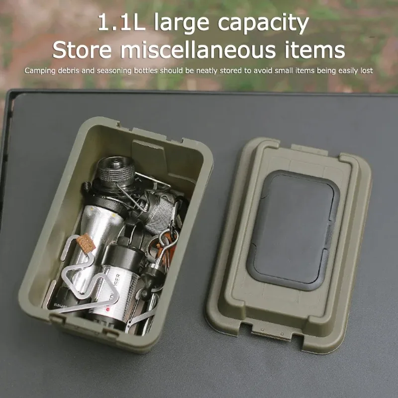 في الهواء الطلق الأنسجة حالة سطح المكتب منديل صندوق تخزين ورقي المحمولة 1.1L التخييم نزهة زجاجة توابل المنظم أشتات دلو #5