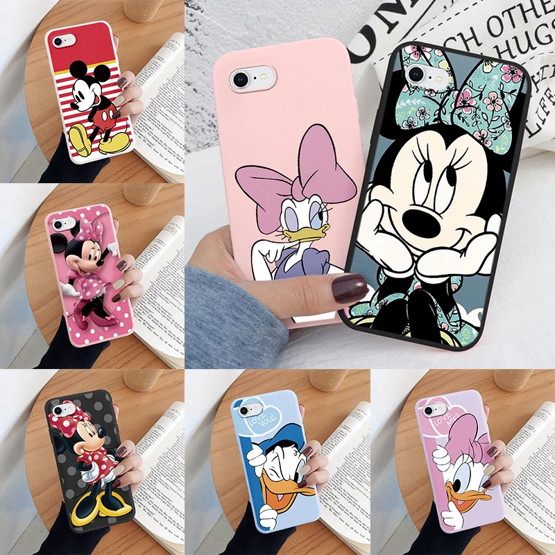 For iphone 6 6S Plus Phone Case Pink Mickey Mouse Minnie Cover Soft TPU Fundas For iphone 6 6S+ 6+ iphone6 Bags Donald Duck Cute