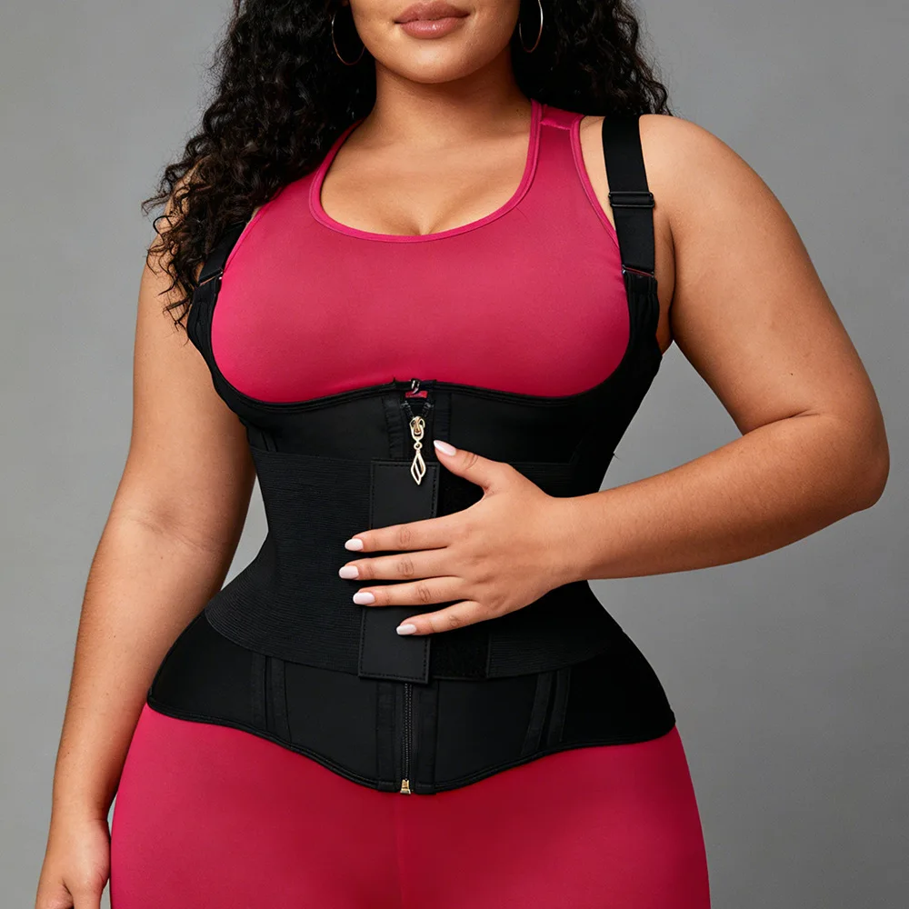

Back Support Waist Trainer Vest with Straps for Women Mesh Shapewear Slimming Body Shaper Corset Workout Sport