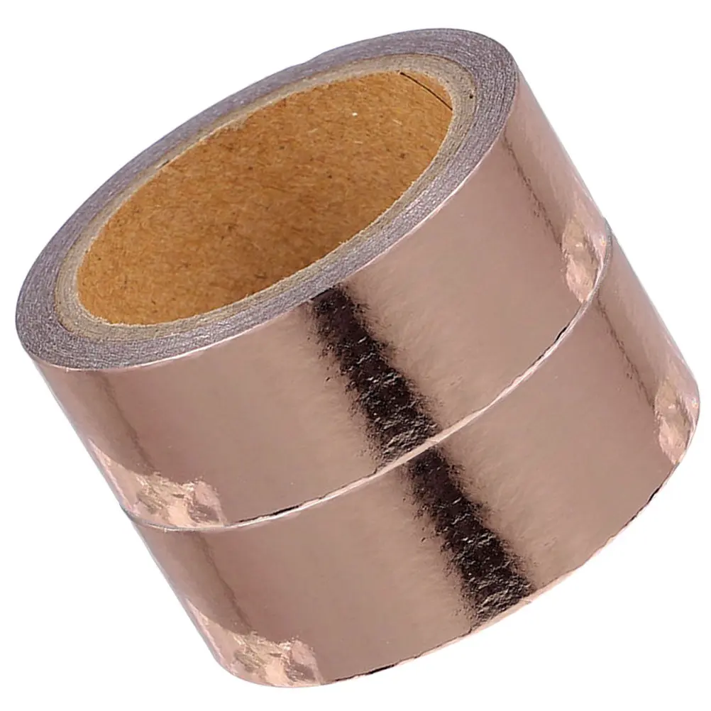 2 Rolls Multi-Functional Metallic Washi Tape Set Decorative Foil Paper Craft Tape for Scrapbooking Journaling DIY Notebook Gift