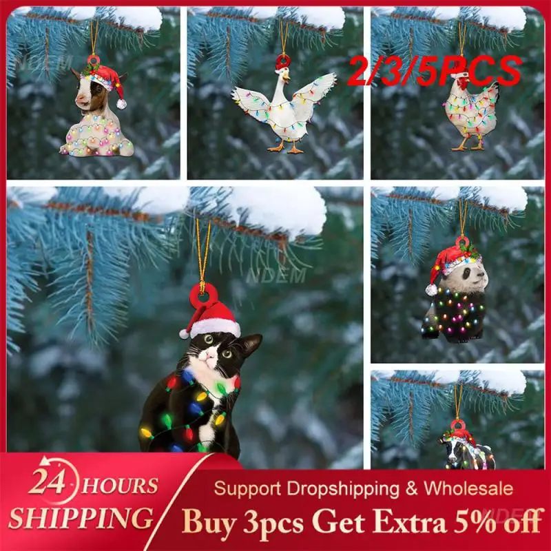 2/3/5PCS Christmas Ornaments Festive Atmosphere Lovely Christmas Tree Accessories Kitten Pendant High Quality Materials