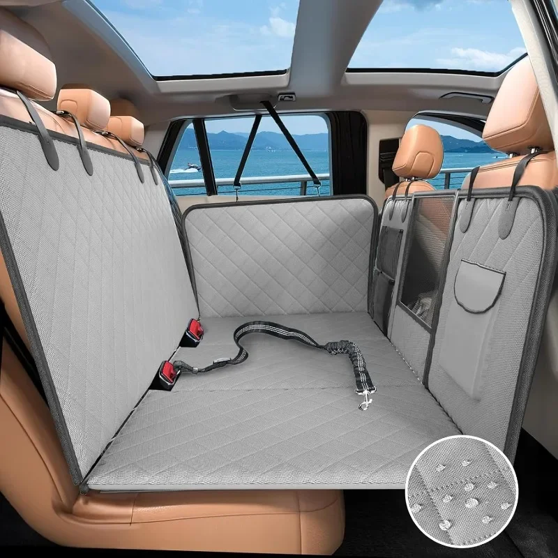 

Back Seat Extender for Dogs-Large Space, Sturdy Seat Cover Hard Bottom with Storage, Washable Dog Hammock for Car,