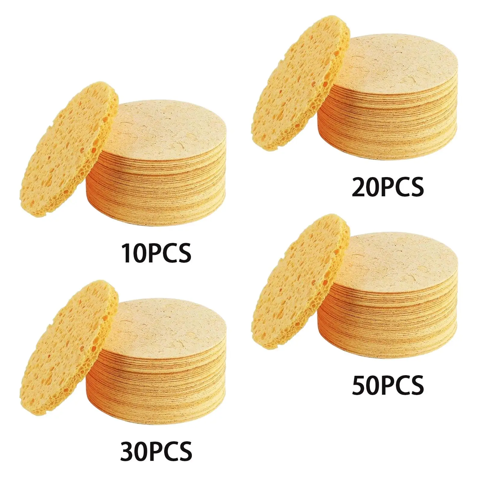 Éponge de lavage du visage en coton et pâte de bois, éponges cosmétiques réutilisables