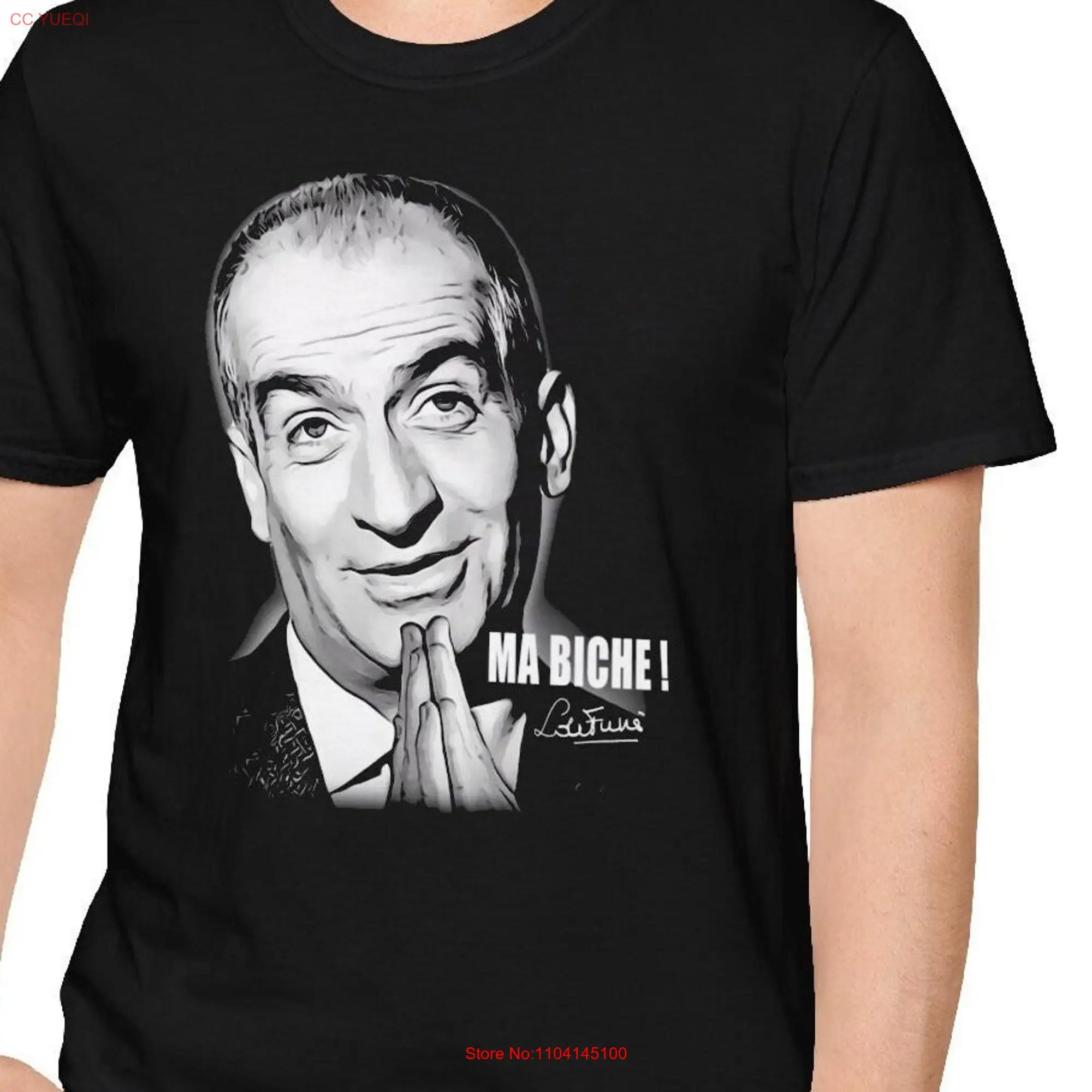 Herren T-Shirt ma Biche Humor Louis de Funès Geschenk Französisch Kino lange oder kurze Ärmel