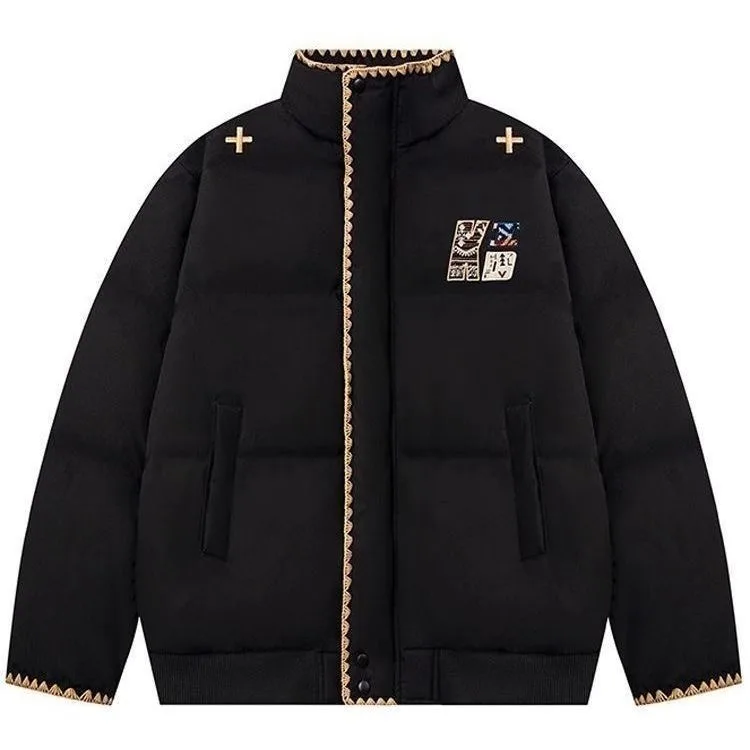 سترة قطنية فضفاضة ومطرزة للرجال للخريف والشتاء معطف للخبز من Thiened ملابس قطنية وطنية للزوجين