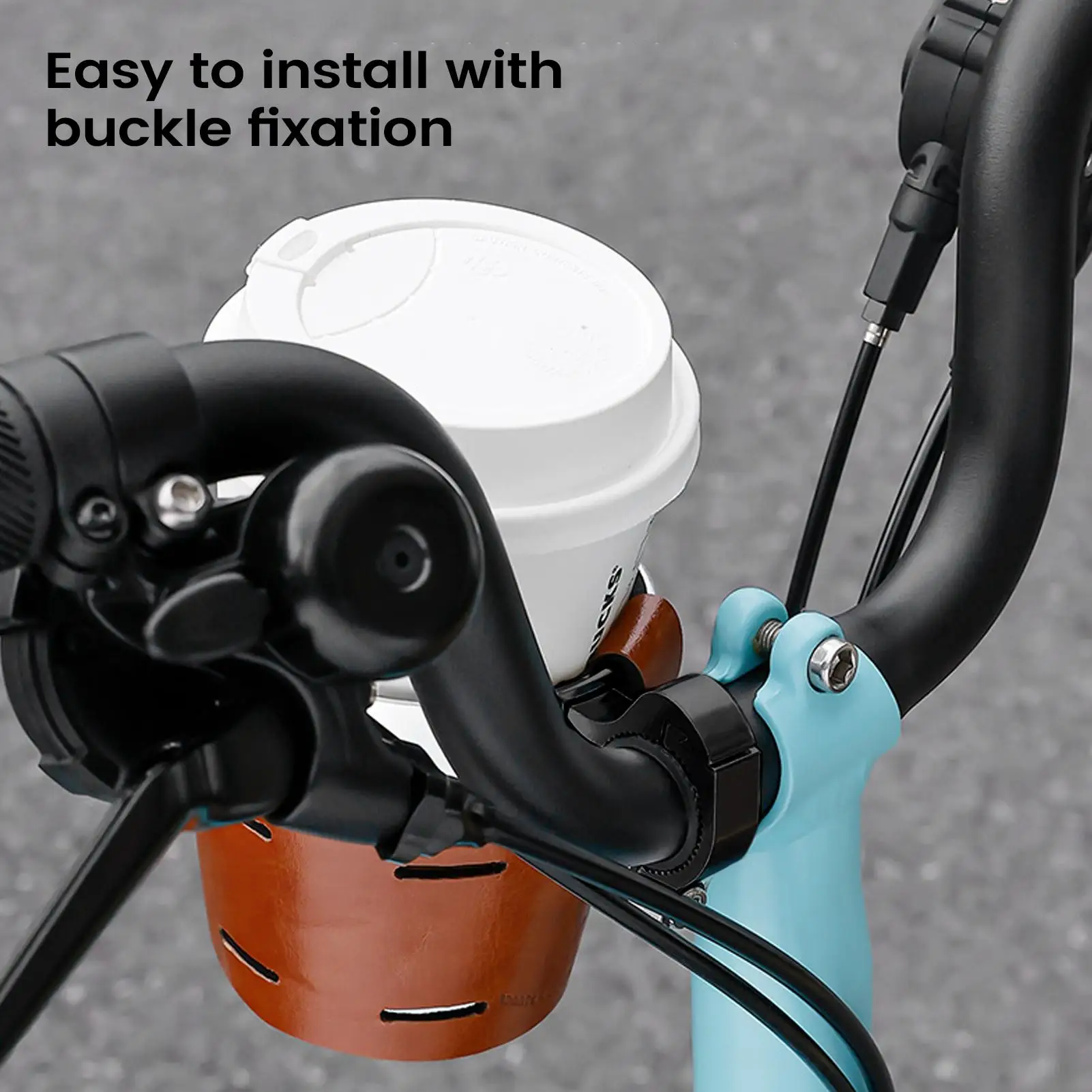 

Drink Holder For Bike Cage With Leather Cover Bike Water Bottle Holder Coffee Cup Rack For Road Mountain Cycling Electric