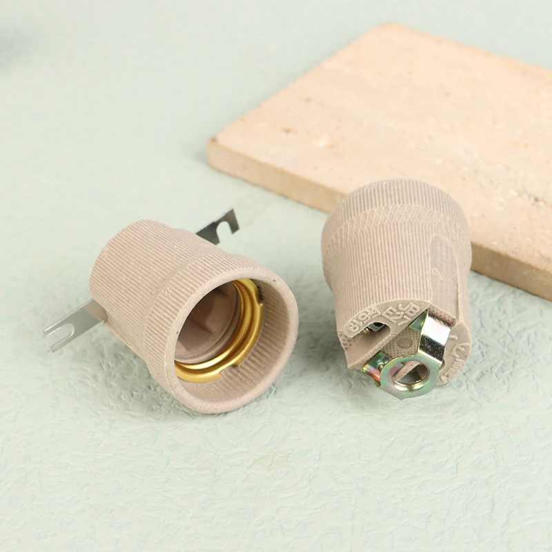 1 ชิ้น 250 โวลต์ 4A ฐานโคมไฟ E27 Vintage เซรามิคโคมไฟอุปกรณ์ซ็อกเก็ตฐานโคมไฟผู้ถืออุปกรณ์เสริมวงเล็บยึดสกรูขนาดใหญ่หมวก