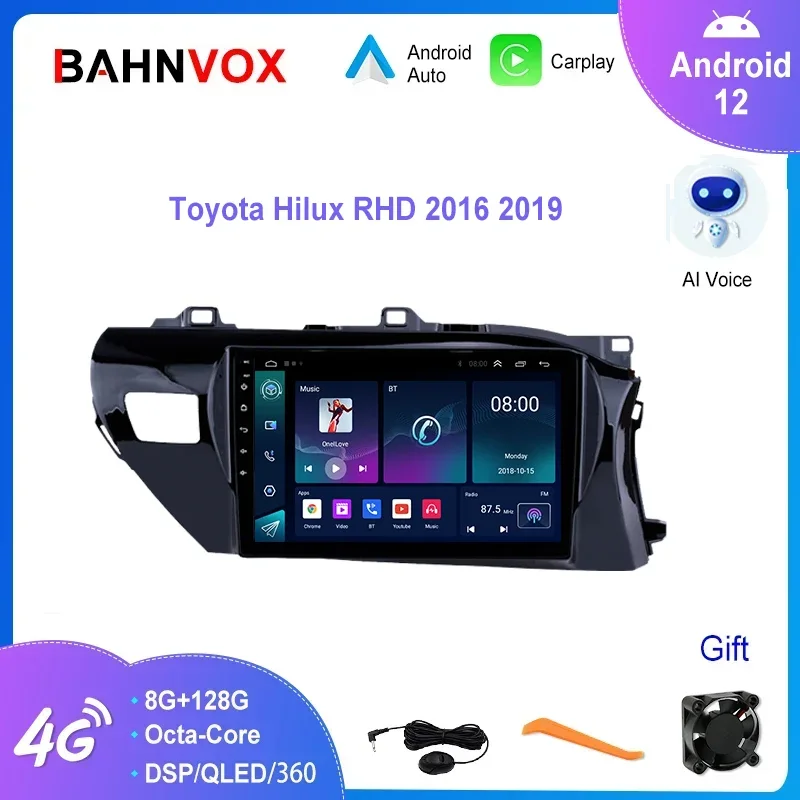 

10.1" Android 12.0 Car Radio for Toyota Hilux 2016-2019 Multimedia Video Player Carplay Navigation GPS Stereo Screen Head Unit