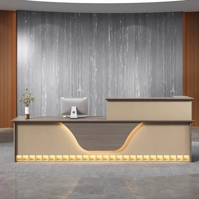 

dd-Modern Convertible Wooden Reception Desk for Multi-Purpose Use Beauty Salon Gym School Hospital Home Bar Supermarket Outdoor@