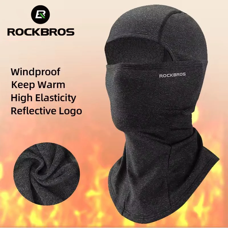ROCKBROS Winter Warm Balaclava Women Men Ski Cycling Full Face Mask Thermal Winderproof Fleece Bike Motorcycle Helmet Liner Cap