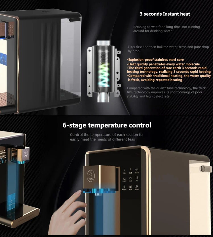 Hot Cold Reverse Osmosis UV Alkaline Hydrogen Water Generator Water Purifier