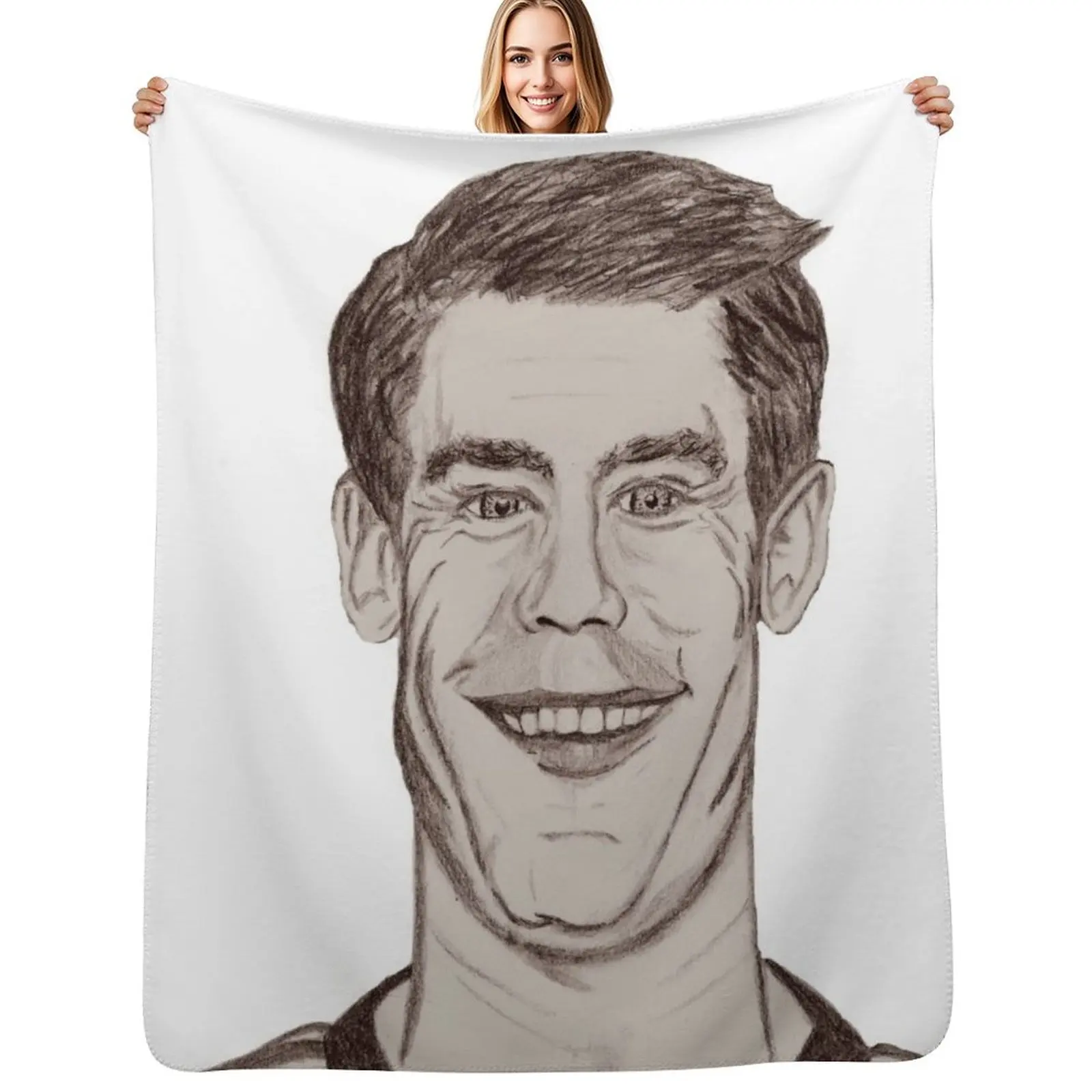 Manuel Neuer. Cartoon. Throw Blanket Foldable Soft Warm Blanket for Outdoor Use