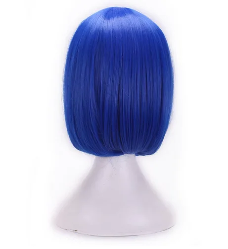 Vrouwen Kort Steil Haar Pruiken Vrouwen Synthetische 12 Inch Anime Cosplay Kostuum Feest Pruiken Donkerblauw