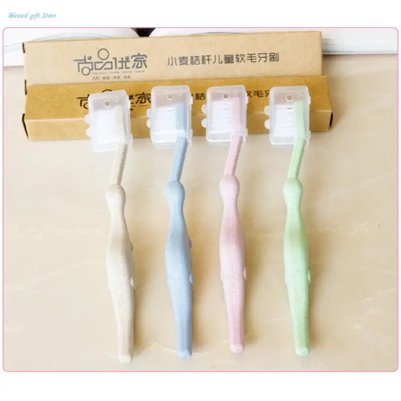 Baby Toothbrush Natural Wheat Straw Cartoon Toddler Children Newborn Care