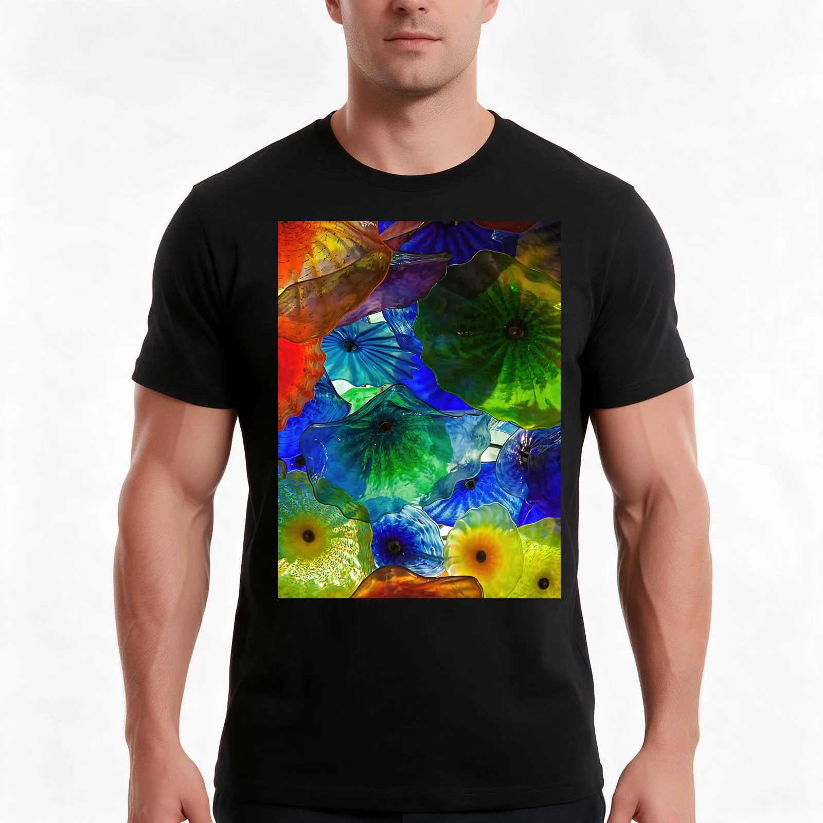 Ornamental glass flower display Bellagio Las Vegas T-Shirt Summer Casual Cotton Tee Oversized Streetwear Tops 100% Cotton