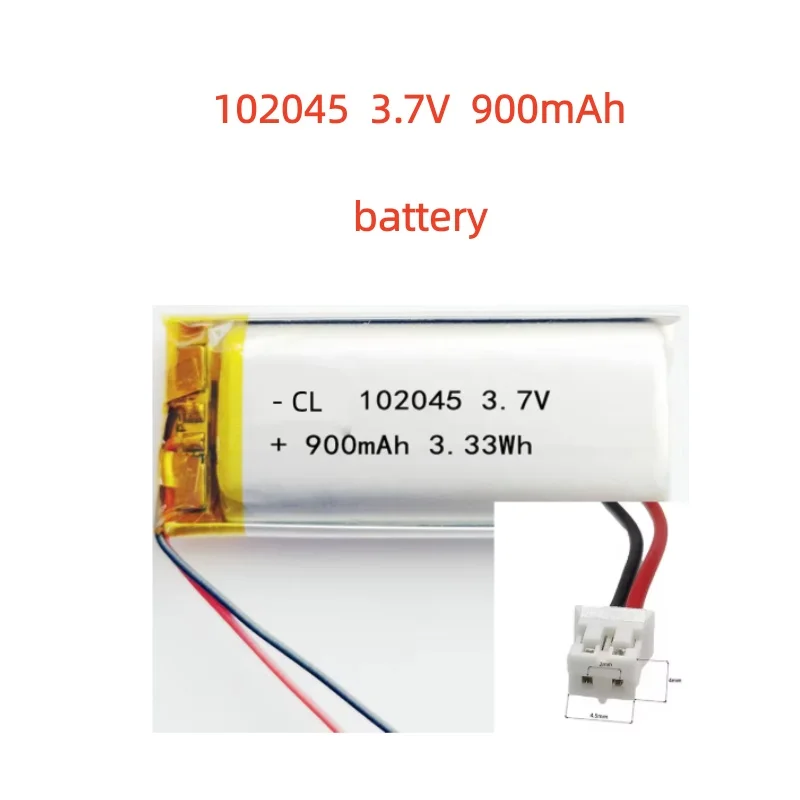 3.7V 900Mah 102045 Li-Ion Li-Polymer Li Battery 2.0 JST 2Pin For MP3 DVD TABLET POWER BANK CAMERA GPS MP4 CHARGING POWER
