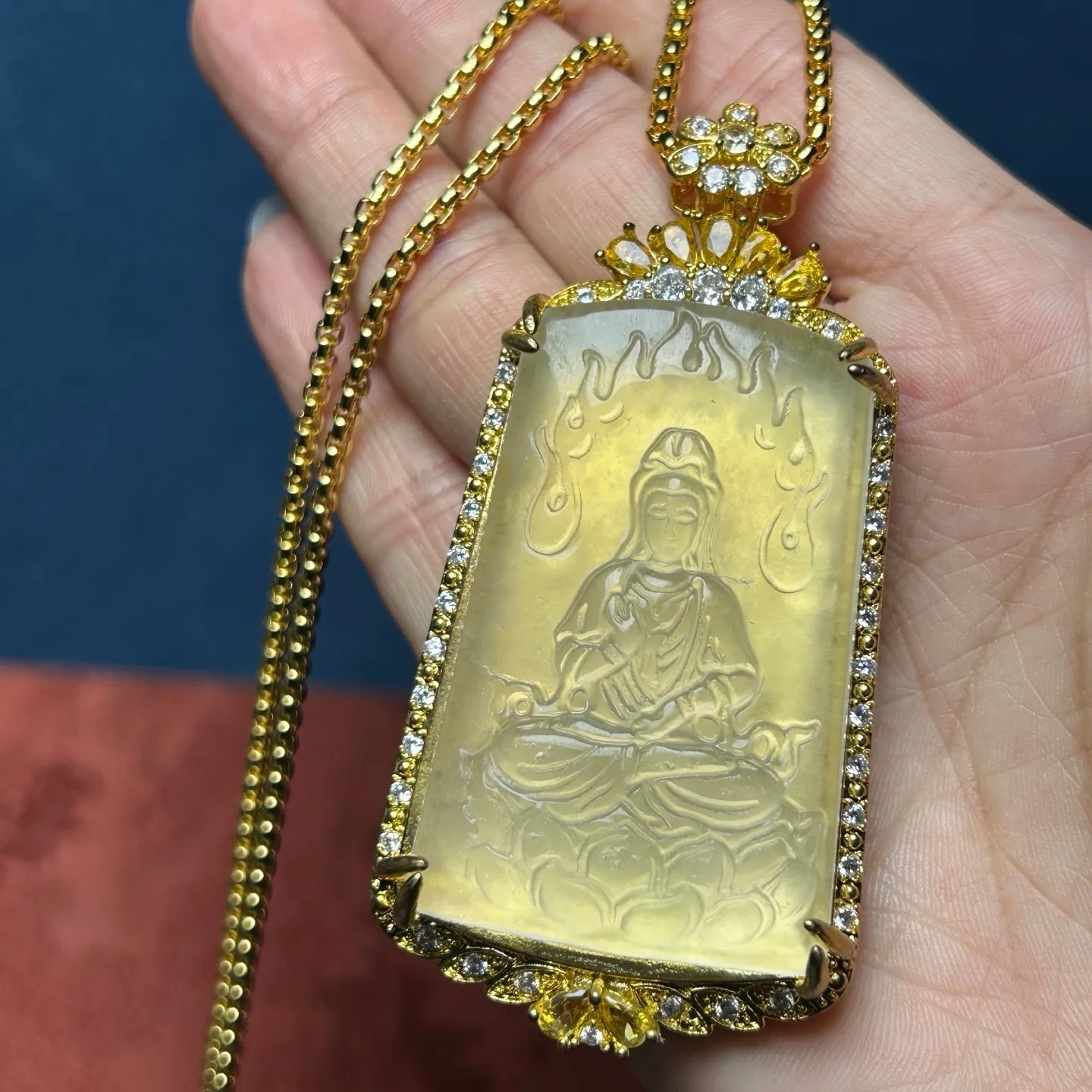 Real natural high Ice Myanmar Jade Jadeite guanyin amulet Pendant&Necklaces