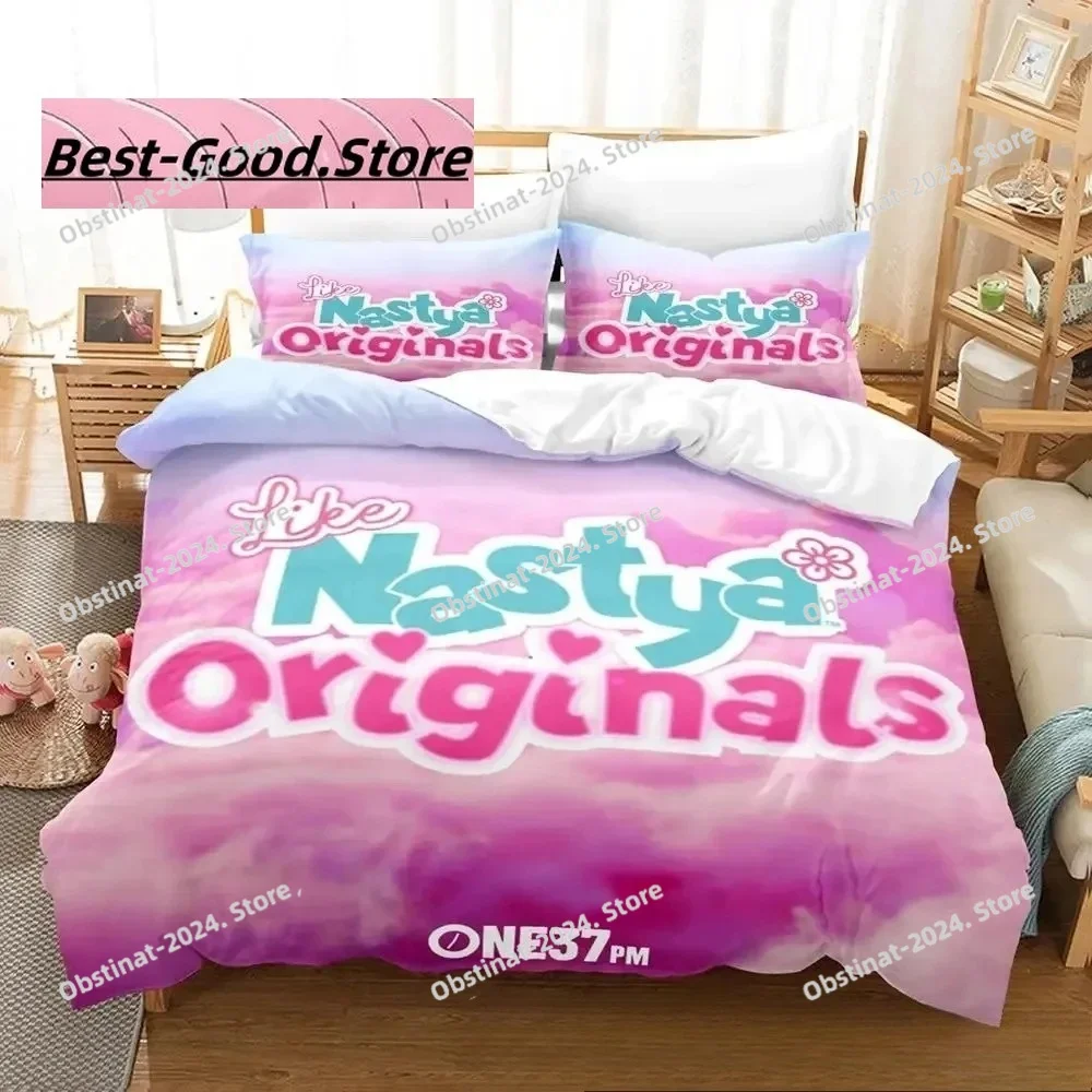 

3D Print Fahion Cartoon Like Nastya Bedding Set Boys Girls Twin Queen King Size Duvet Cover Pillowcase Bed boys Adult Bedroom
