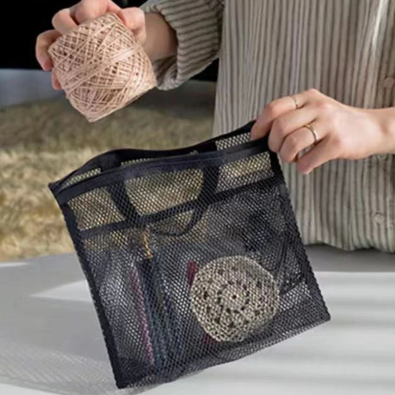 1 adet Büyük Kapasiteli Örgü İpli Kozmetik çanta düzenleyici Tuvalet Vücut Duş Aksesuarları Saklama Torbaları Seyahat Çanta Yüzmek Çanta