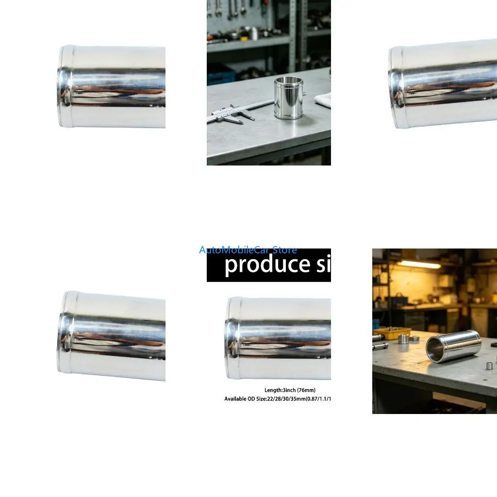 G8TE Aluminum Straight Intercooler Piping Sleeve with Beaded Ends, 3 Inch Repair Tube for Pipe Replacement Service Use