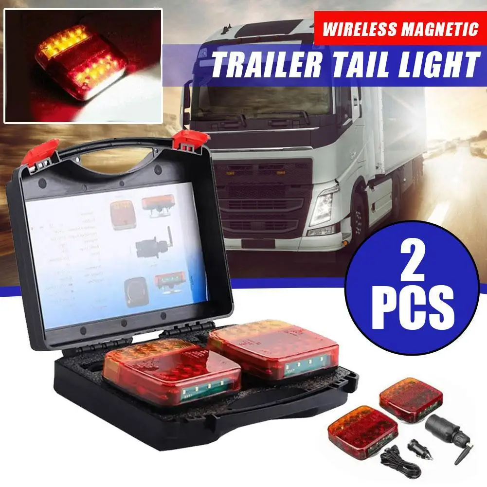 2PCS Wireless Magnetic Trailer Tail Light Rechargeable Universal Rear Light For Trucks Trailers RVs SUVs Waterproof ﻿