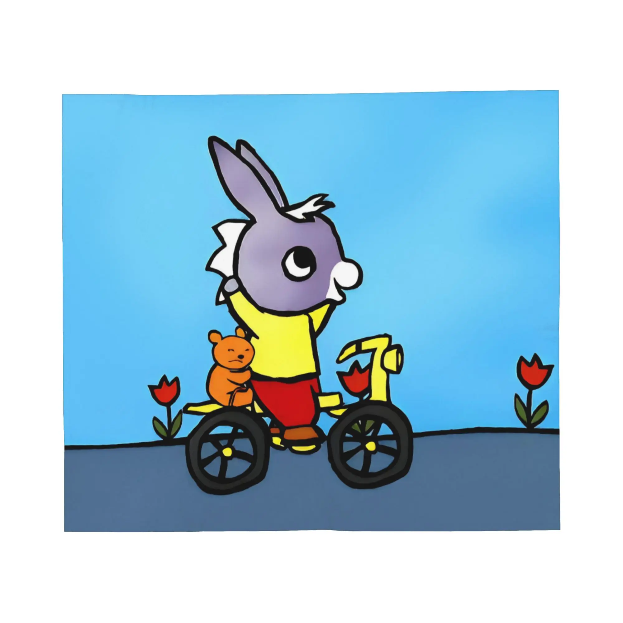 Bike Trotro Cartoon Blankets Flannel Spring Autumn Cute Little Donkey Breathable Throw Blanket for Bed Couch Plush Thin Quilt