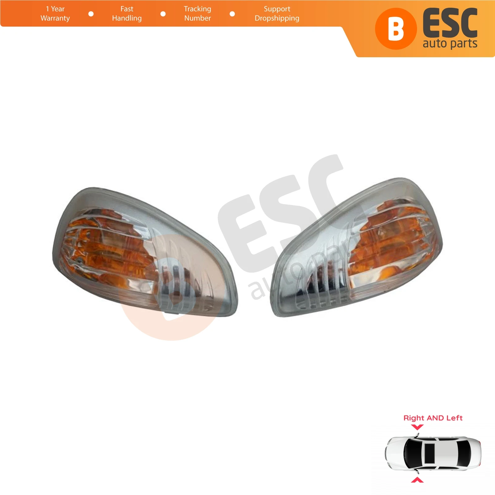 ESC Auto Parts ESP625 Side Mirror Indicator Right and Left Lens 7485120621, 7485120620 for Renault Master Movano Free Shipment