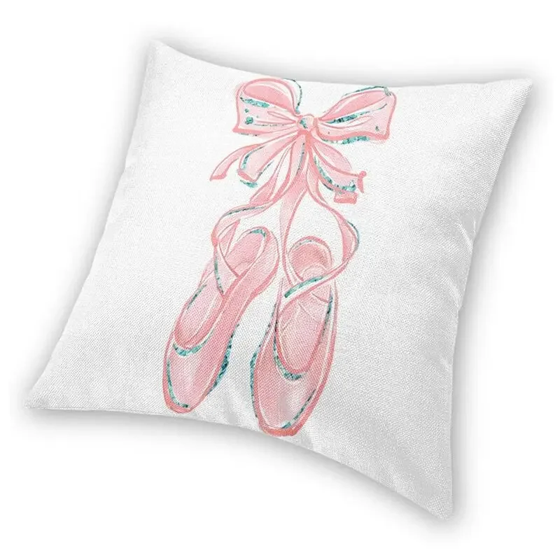 personalized ballerina pillowcase, ballet shoes throw pillow case, home decor, fashion, living room, 45x45cm