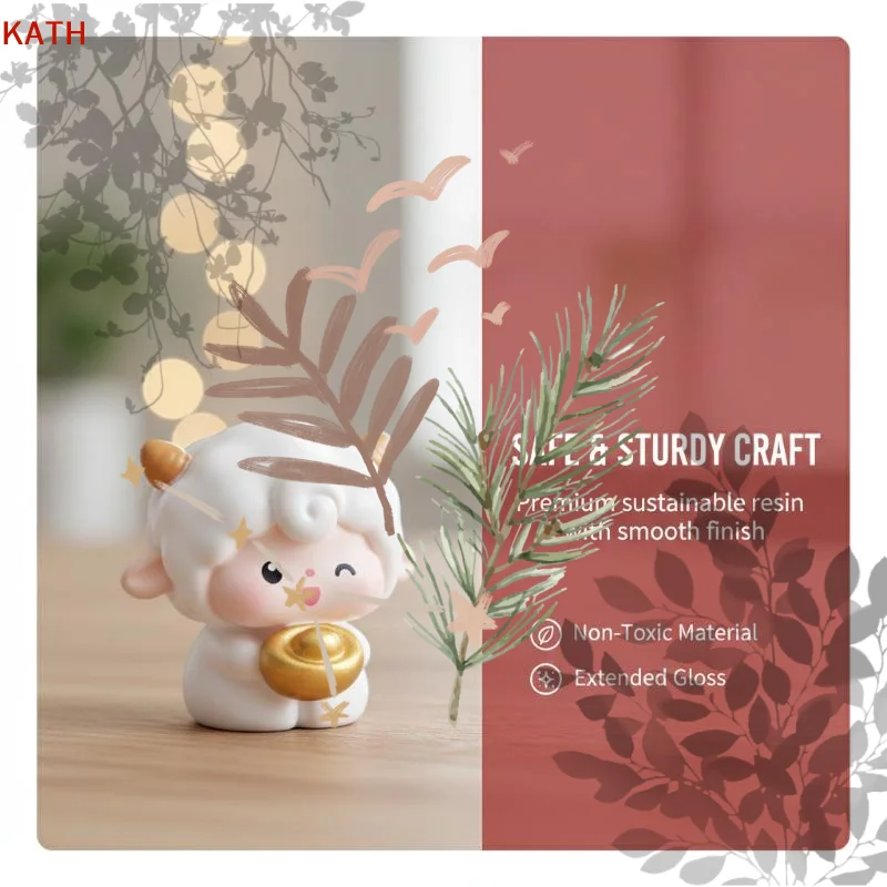2027 Year Of The Goat Mini Resin Figurines Cute Lucky Designs For Home Desktop Decor New Year Gifts Collection