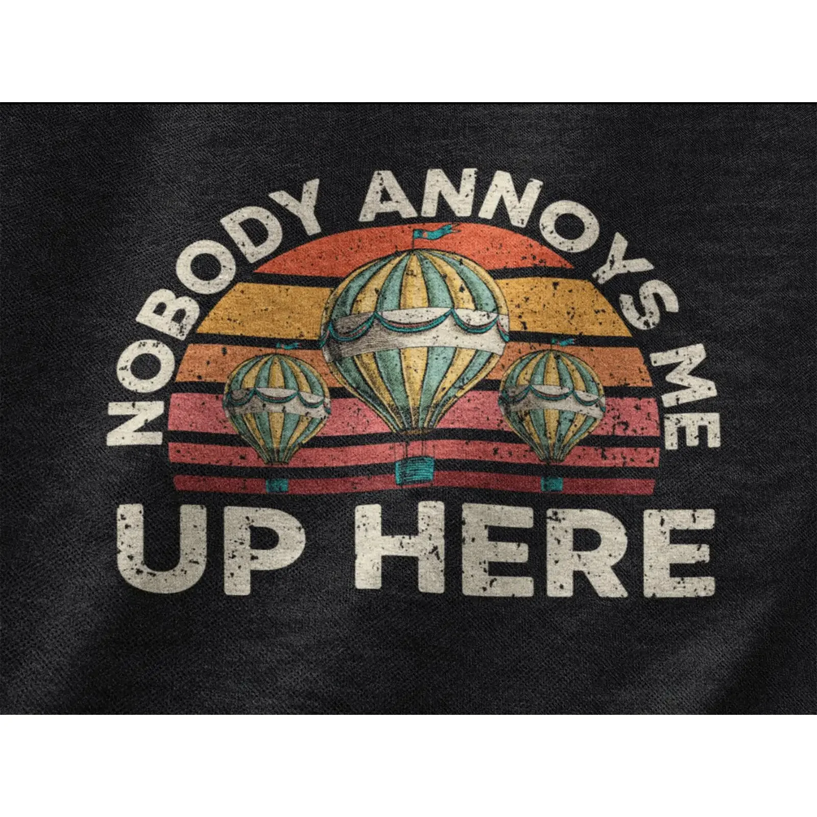 Camiseta Nobody Annoys Me Hot Air Balloon Sky Explorer vintage lavada unisex versátil suave a la moda informal elegante elástica