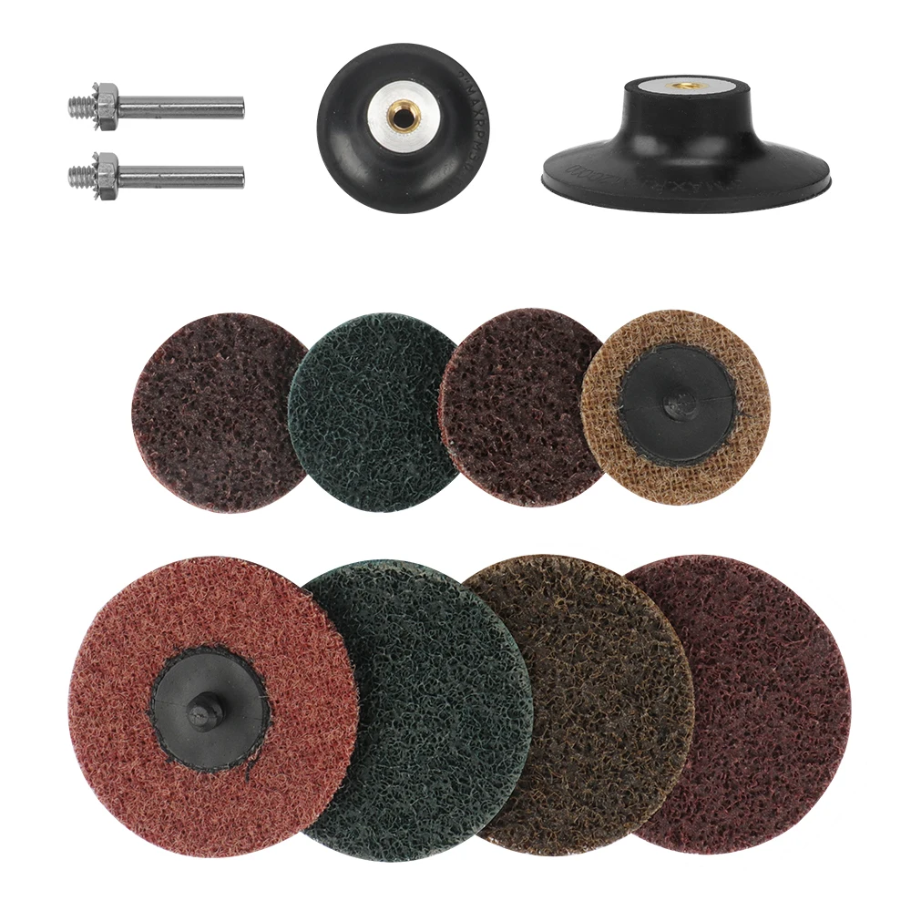 

Набор из 10 шлифовальных дисков 1/4 дюйма для углошлифовальной машины: подготовка поверхности, зачистка, шлифовка, полировка, удаление ржавчины и краски, с пластиной