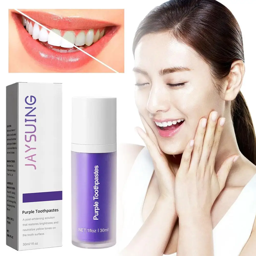 Paarse Tanden Reinigen Whitening Tand Past Mousse V34 Tanden Verwijderen Witte Mondvlekken Tand Hythgine Ademreiniging Yel W3u4