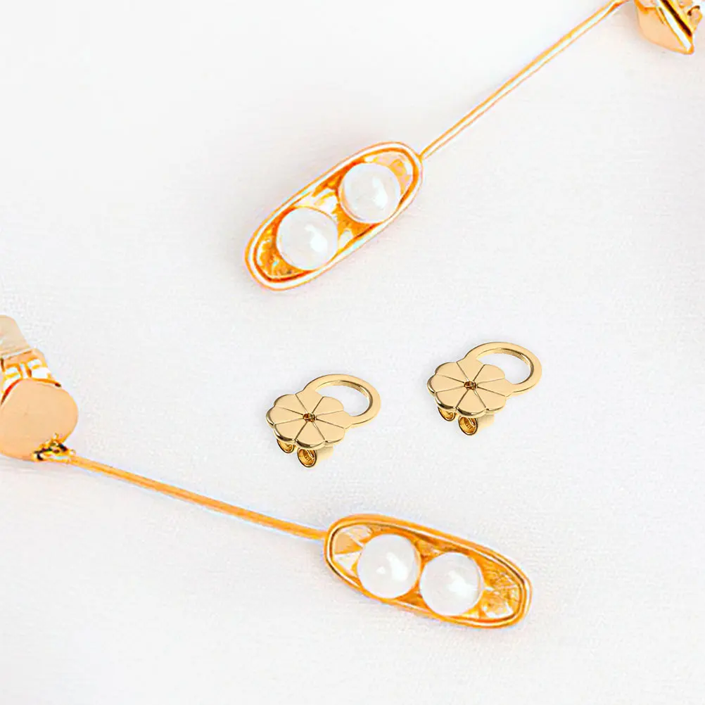 

8Pcs Earring Backs Secure Earring Lifter Backs Adjustable Supports for Heavy Earrings Large Backings for Studs Silver Gold