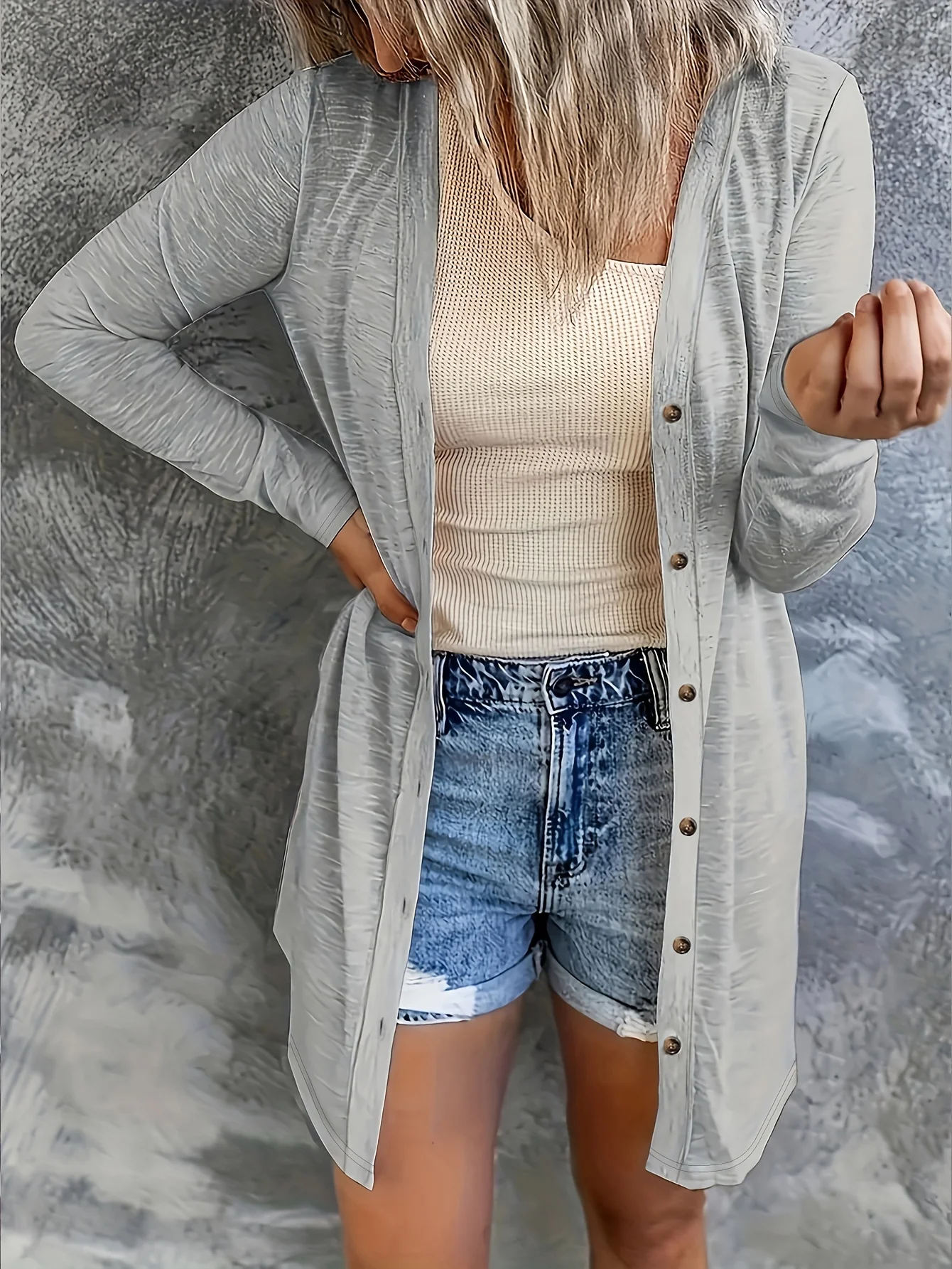 

Женский осенне-зимний повседневный кардиган с длинными рукавами