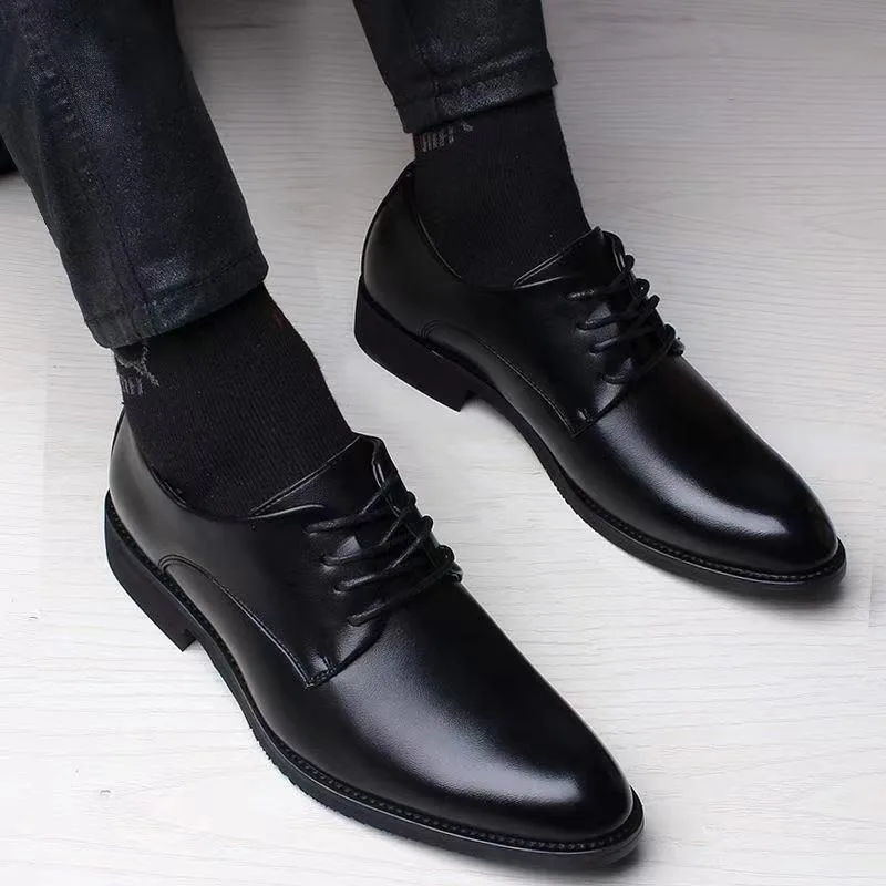 Spring and Autumn British Casual Business Formal Leather Shoes Men Shoes Heightening Single Shoes Shoes Casual Shoes