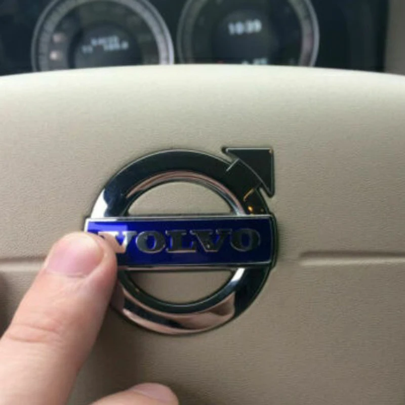 Car Front Grille Steering Wheel Logo Sticker Decoration Accessories For Volvo Rdesign Polestar AWD V50 S60 XC60 S40 XC40 XC90