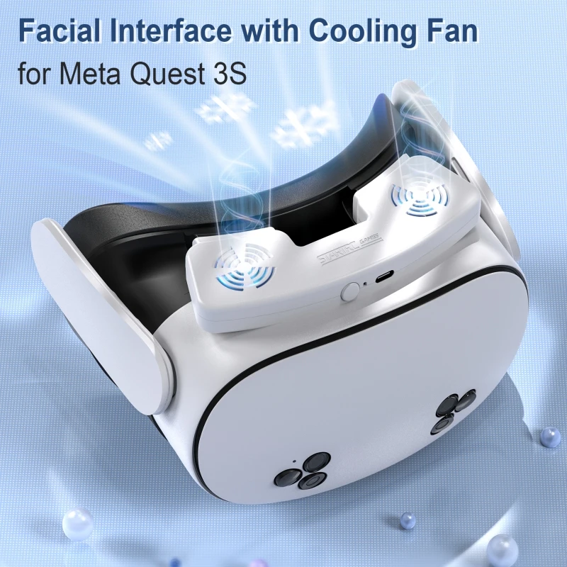 New Magnetic Mask with Cooling Fan for Quest 3S Quick-Release Breathable Face Cover for Meta Quest 3S