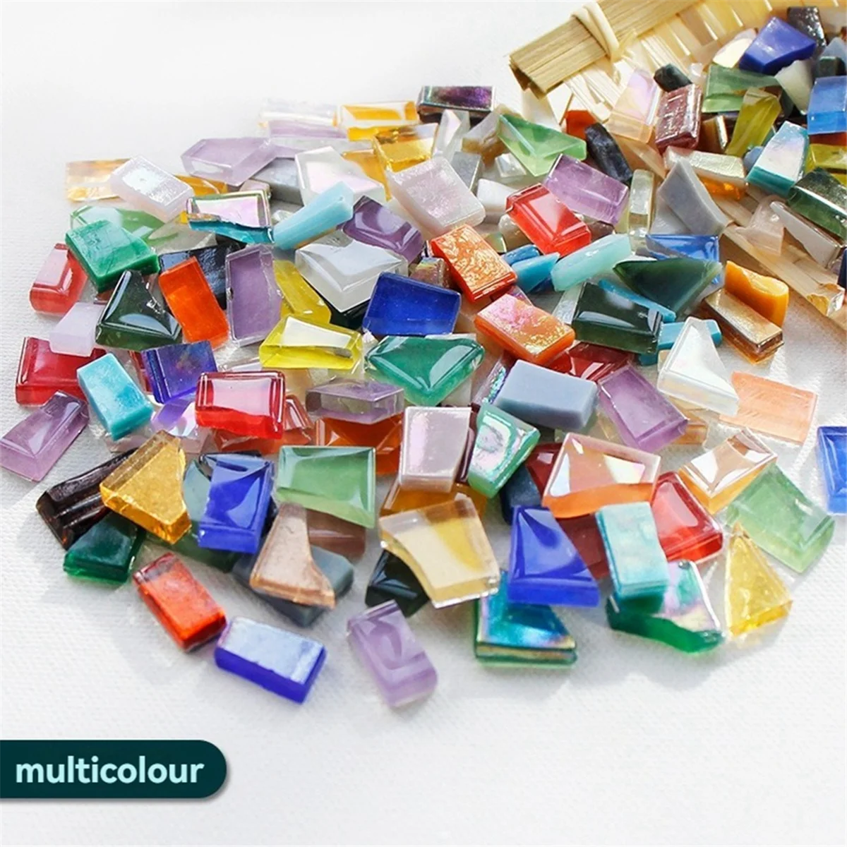 

Triangular Mosaic Tiles, MulticolorDIYglass Mosaic Making Sets,and are Very Suitable for Handicrafts and Home Decoration