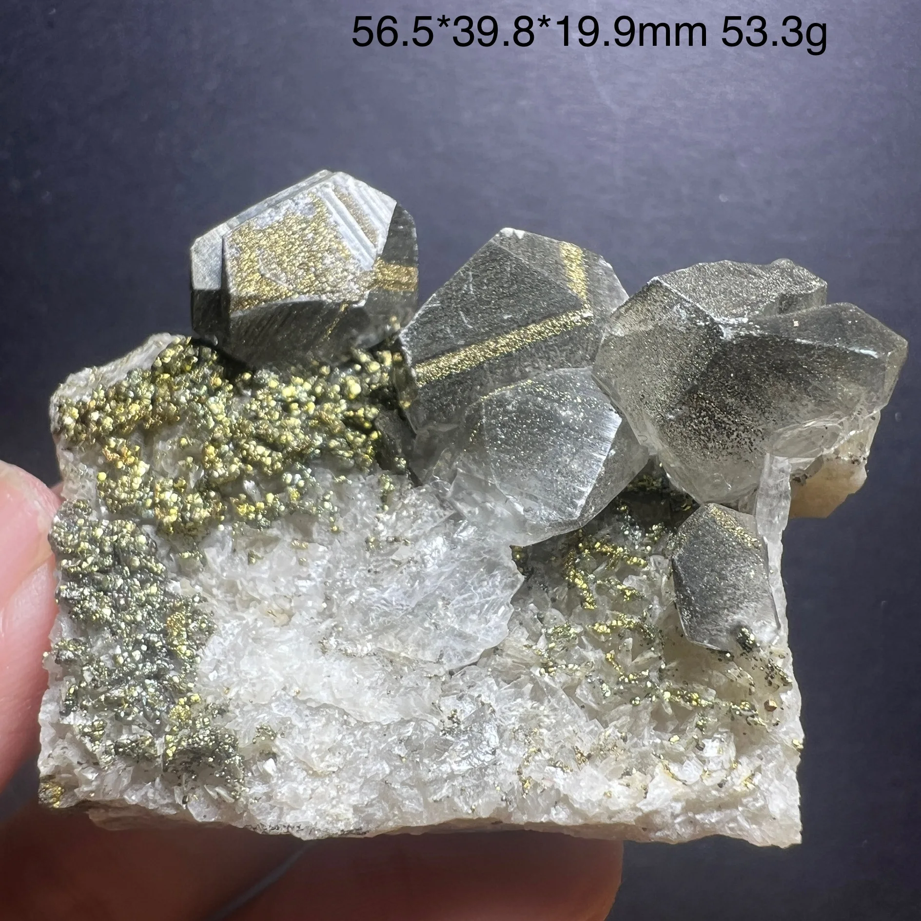 Natural mineral pyrite coexisting crystal specimen, raw stone, collection stone, decorative stone, geological science populariza