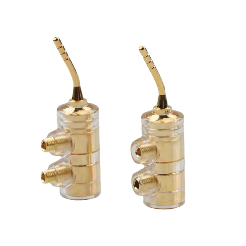 

Hi-end Pure Copper Speaker Pin Plug Transparent Shell Free-welding HiFi Audio Adapter Fconnector 5.5mm