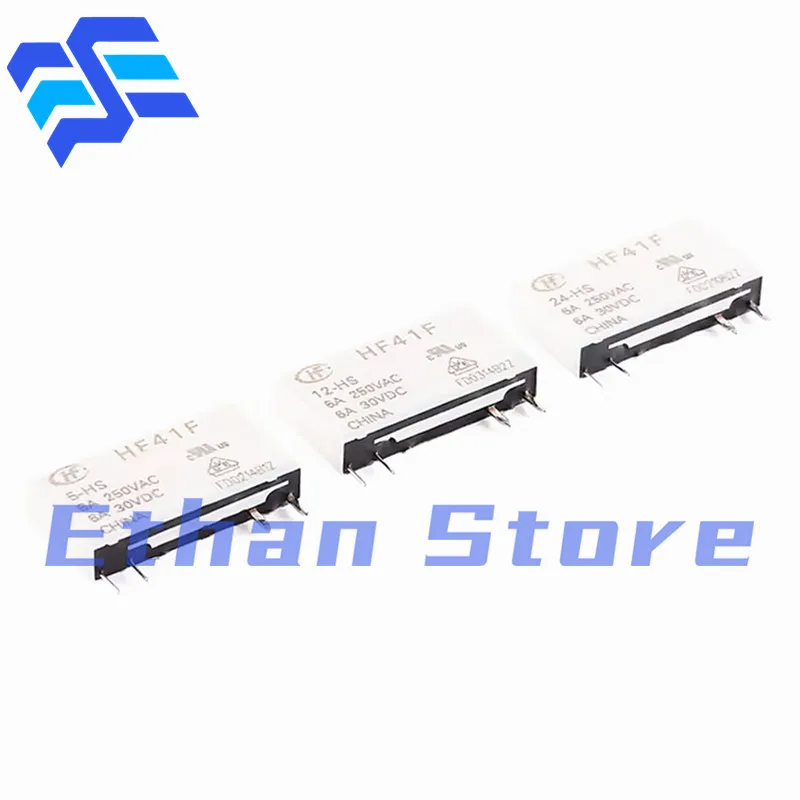 20PCS Power Relay HF41F 5 12 24 HS HST 4Pin HF41F-5 12 24-ZS ZSTG 5Pin HF41F-60-ZS ZSTG HF41F 24 ZSTG 5V 12V 24V 60VDC 6A 250VAC