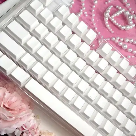 White/Black  Blank Keycaps Set PBT Chreey Profile ISO ANSI Keycap for MX Switches Mechanical Keyboard 61/64/68/78/87/100/104/108