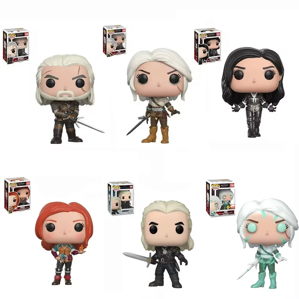 Funko Pop Ciri #150 Yennefer #152 Triss #153 Geralt #149 #1192 Witchers Games Vinyl Action Figures Toys Gifts for Children