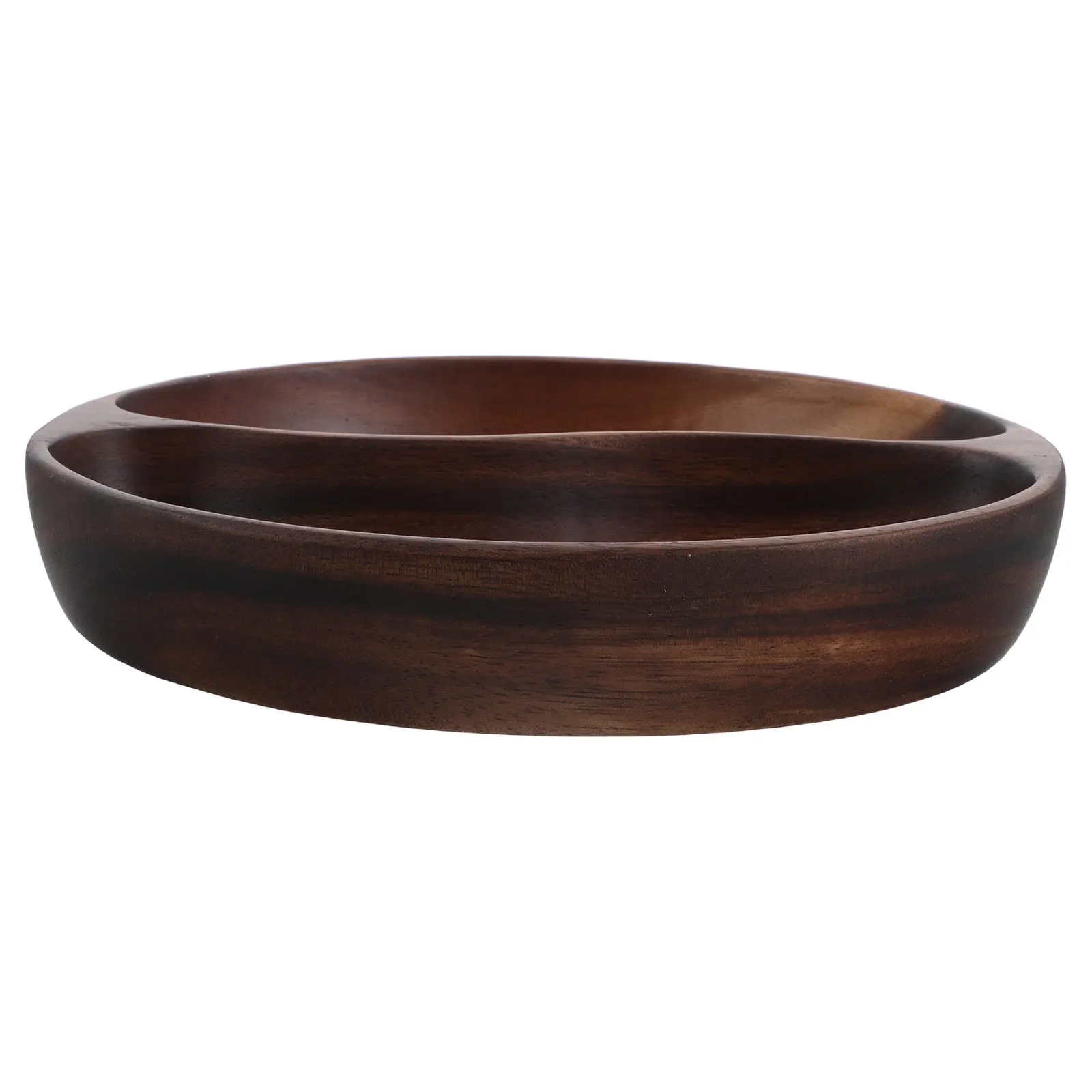 Divided Portion Plate Wooden Snack Serving Dish 10 Sectioned Fruit Tray Dual Compartment Nut Bowl Candy Salad Appetizer Server