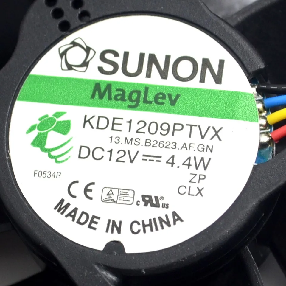 1pcs  Maglev Round CPU Case Cooling Fan KDE1209PTVX 4.4W 4 Pin DC 12V Tested for SUNON