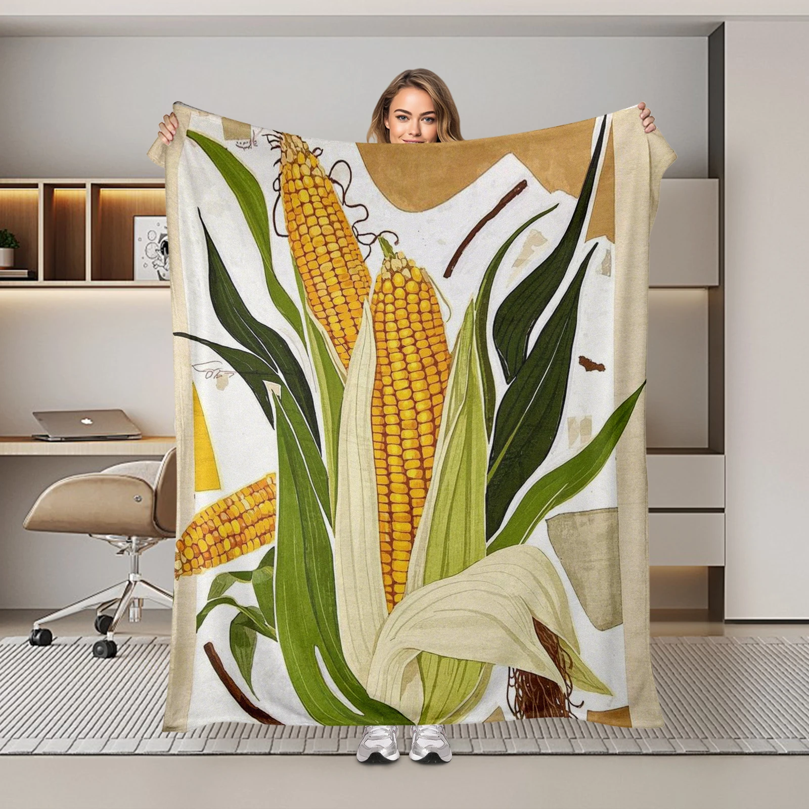 Realistic Corn Patterned Blanket Brings A Touch Of Nature And Comfort To Any Room Great For Kids Gifts