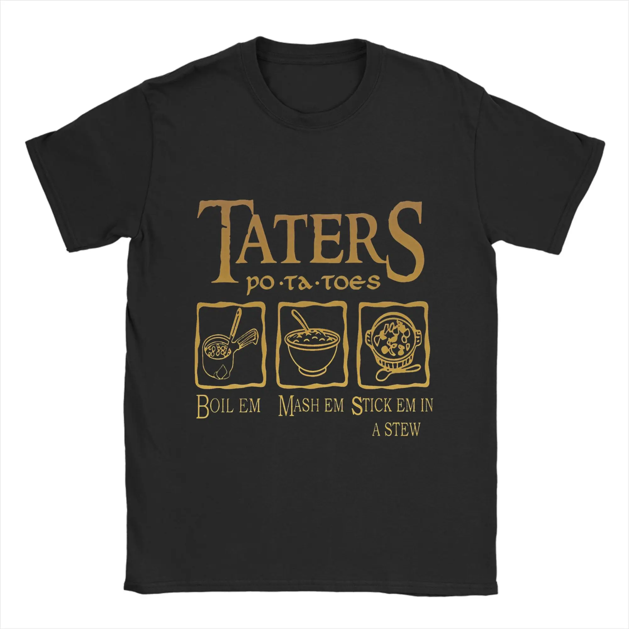L-Lords Of The R-Rings   T Shirt Summer Taters Potatoes Cotton T-Shirts For Men's Trending Pattern Tshirt Short-Sleeve Tees